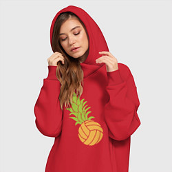 Женское худи-платье Волейбольный ананас, цвет: красный — фото 2