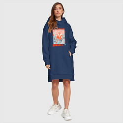 Женское худи-платье Атака кавайных титанов, цвет: тёмно-синий — фото 2