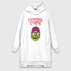 Женское худи-платье Cannibal Corpse Труп Каннибала Z, цвет: белый