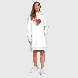 Женское худи-платье Сердце Беларуси, цвет: белый — фото 2