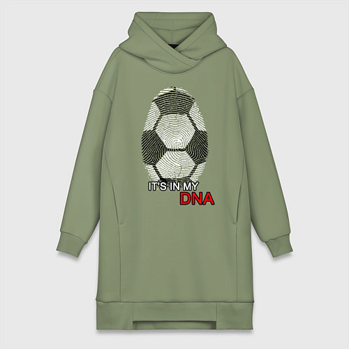 Женская толстовка-платье FOOTBALL IN MY DNA / Авокадо – фото 1