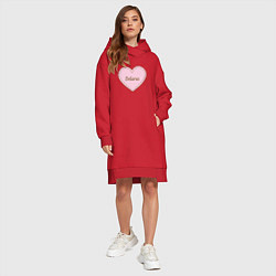 Женское худи-платье Love Belarus, цвет: красный — фото 2