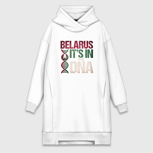Женская толстовка-платье ДНК - Беларусь / Белый – фото 1