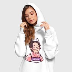 Женское худи-платье Sleepy Baby Wolf, цвет: белый — фото 2