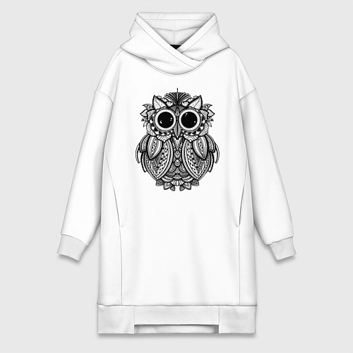 Женская толстовка-платье Owl / Белый – фото 1