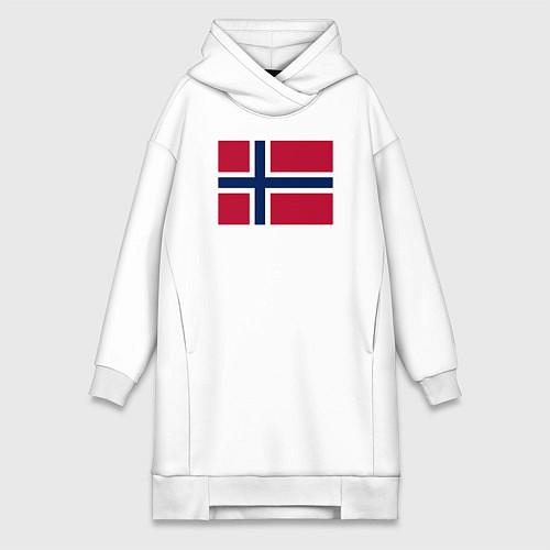 Женская толстовка-платье Норвегия Флаг Норвегии / Белый – фото 1