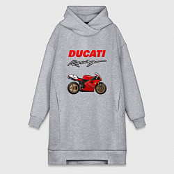 Женская толстовка-платье DUCATI ДУКАТИ MOTOSPORT