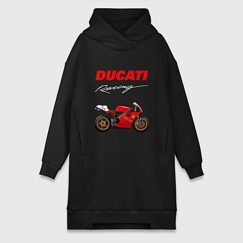 Женская толстовка-платье DUCATI ДУКАТИ MOTOSPORT / Черный – фото 1