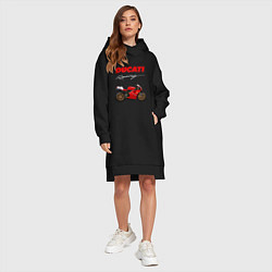 Женское худи-платье DUCATI ДУКАТИ MOTOSPORT, цвет: черный — фото 2