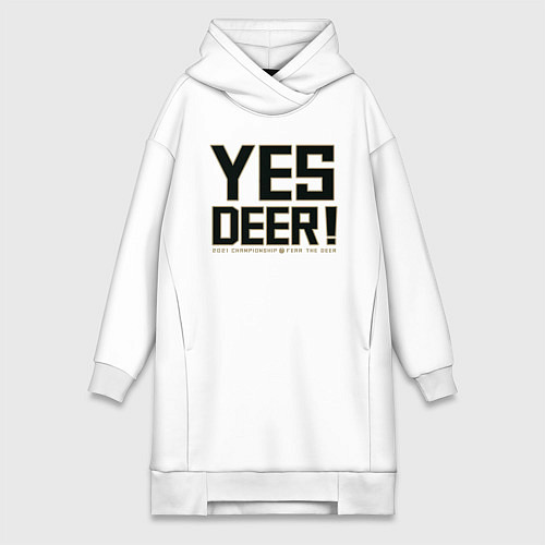 Женская толстовка-платье Yes Deer! / Белый – фото 1