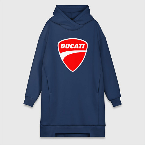 Женская толстовка-платье DUCATI ДУКАТИ ЭМБЛЕМА / Тёмно-синий – фото 1