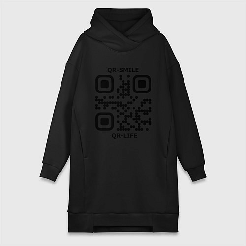 Женская толстовка-платье QR-SMILE / Черный – фото 1