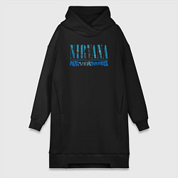 Женское худи-платье Nirvana Нирвана Рок Rock, цвет: черный