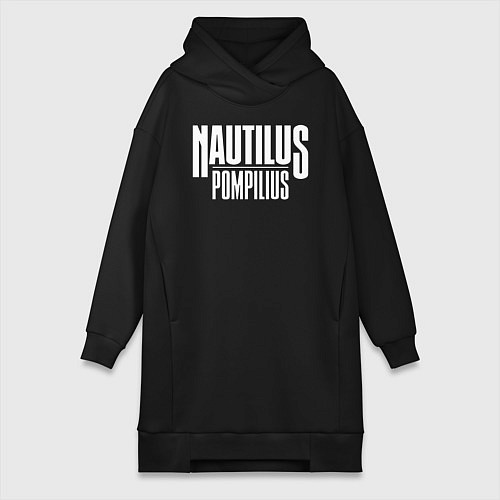 Женская толстовка-платье Nautilus Pompilius логотип / Черный – фото 1