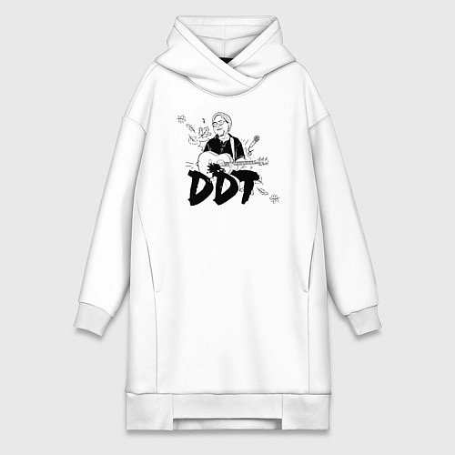 Женская толстовка-платье DDT Юрий Шевчук / Белый – фото 1