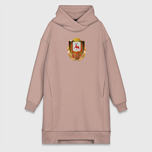 Женская толстовка-платье Нино800 / Пыльно-розовый – фото 1