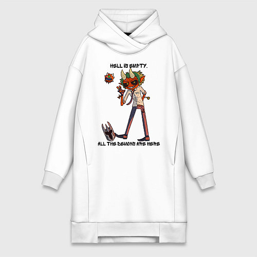 Женская толстовка-платье Little demon inside / Белый – фото 1