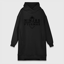 Женское худи-платье Ninjas In Pyjamas, цвет: черный