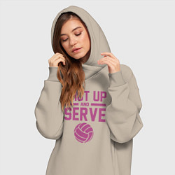 Женское худи-платье Shut Up And Serve, цвет: миндальный — фото 2