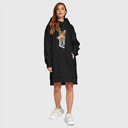 Женское худи-платье Котяус, цвет: черный — фото 2