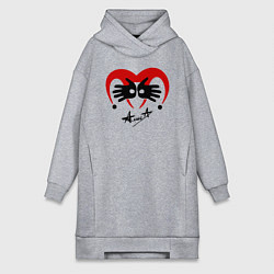 Женское худи-платье Черная метка - Алиса, цвет: меланж