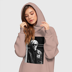 Женское худи-платье Энди Уорхол, цвет: пыльно-розовый — фото 2