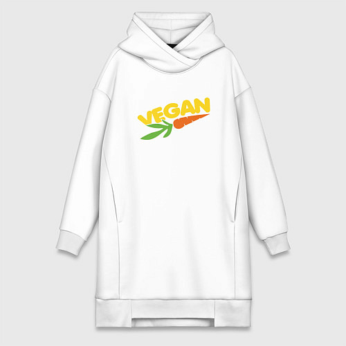 Женская толстовка-платье Vegan Life / Белый – фото 1