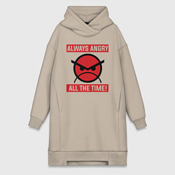 Женское худи-платье Angry marines, цвет: миндальный