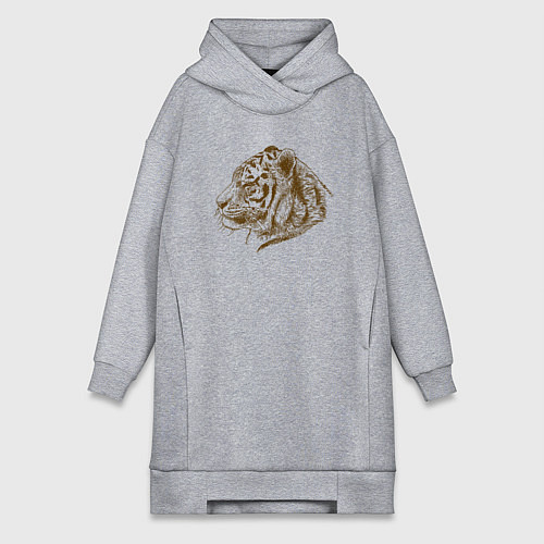 Женская толстовка-платье Retro Tiger / Меланж – фото 1