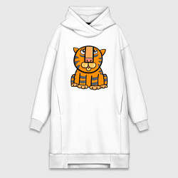 Женское худи-платье Funny Tiger, цвет: белый