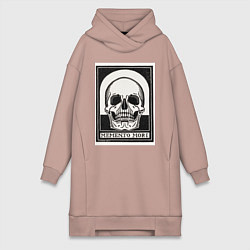 Женское худи-платье Memento mori помни о смерти, цвет: пыльно-розовый