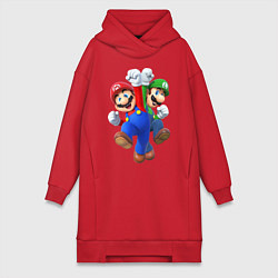 Женское худи-платье Mario Bros, цвет: красный