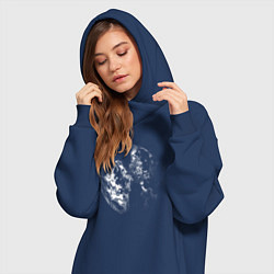 Женское худи-платье Халфтон планета, цвет: тёмно-синий — фото 2