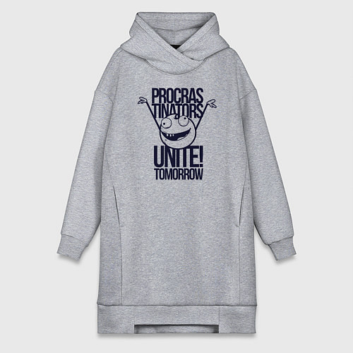 Женская толстовка-платье Лодыри объединяются завтра / Меланж – фото 1