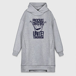 Женская толстовка-платье Лодыри объединяются завтра