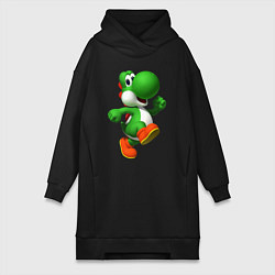 Женское худи-платье 3d Yoshi, цвет: черный