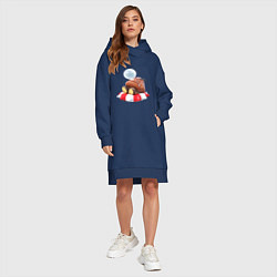 Женское худи-платье GoombaSleep, цвет: тёмно-синий — фото 2