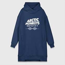 Женское худи-платье Arctic Monkeys, группа, цвет: тёмно-синий