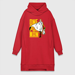 Женское худи-платье Сайтама возвращается из супермаркета One Punch-Man, цвет: красный
