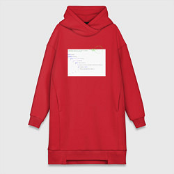 Женское худи-платье Код Создателя - для программиста, цвет: красный