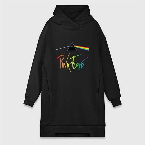 Женская толстовка-платье PINK FLOYD COLOR LOGO / Черный – фото 1