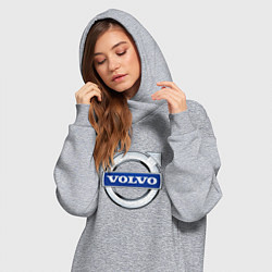 Женское худи-платье Volvo, логотип, цвет: меланж — фото 2