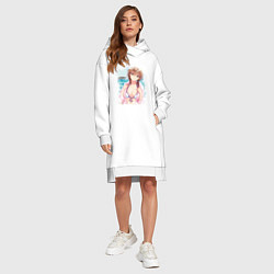 Женское худи-платье Чиса Необъятный океан, цвет: белый — фото 2