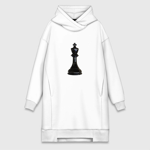 Женская толстовка-платье Шахматная фигура Чёрный король / Белый – фото 1