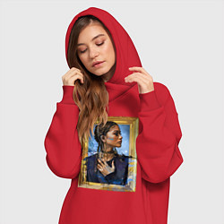 Женское худи-платье Милая Зендая в рамке, цвет: красный — фото 2