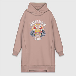 Женское худи-платье Ванпанчмен 01, цвет: пыльно-розовый