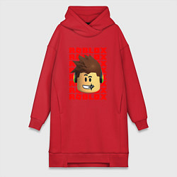 Женская толстовка-платье ROBLOX RED LOGO LEGO FACE