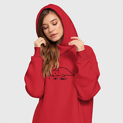 Женское худи-платье Кот не сегодня, цвет: красный — фото 2