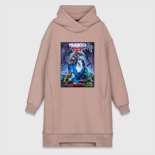 Женская толстовка-платье Poster Game Over Metroid Dread / Пыльно-розовый – фото 1