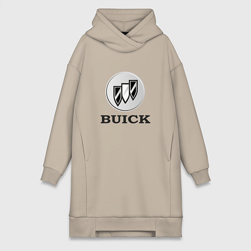 Женская толстовка-платье Gray gradient Logo Buick / Миндальный – фото 1